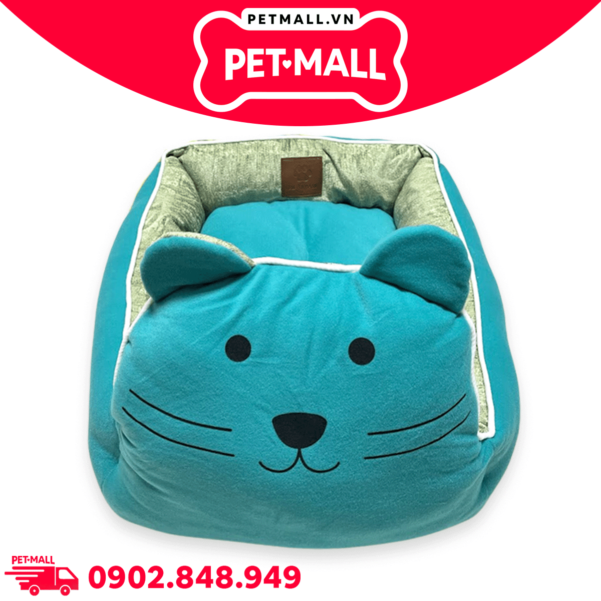 Nệm SONICE Big Bear Pet bed hình gấu size M - 35 x 45 x 14 cm | Màu xanh dương Petmall
