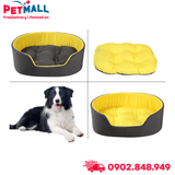 Nệm SONICE Oval Big Yellow Bedding Size XL - 75x50cm - Vải dù thoáng mát Petmall