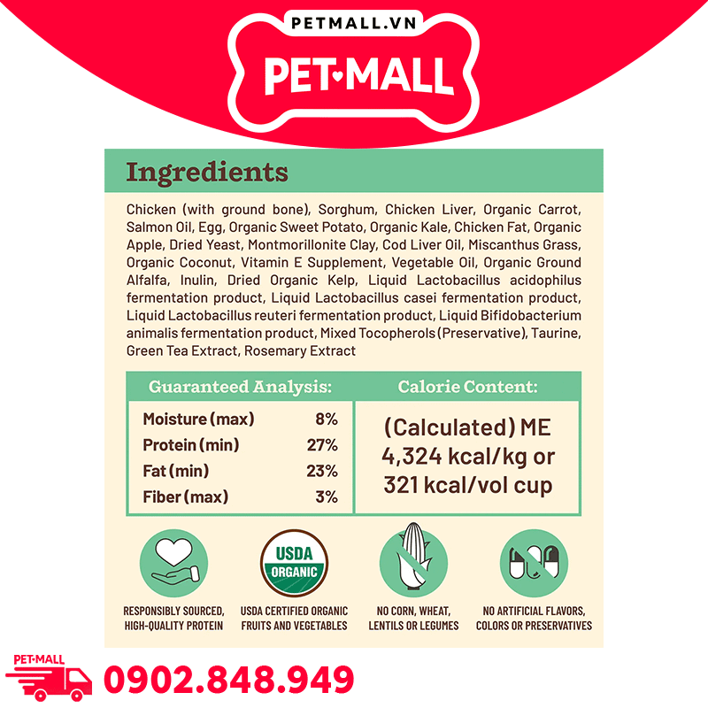 680g - Thức ăn hạt Raw Primal Kibble từ Thịt Gà tươi cho chó Petmall