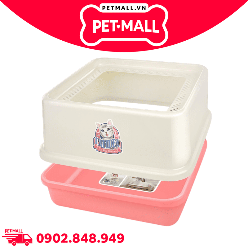 Khay vệ sinh mèo vuông CATIDEA Top Entry Size XL - 44x44x25cm Petmall