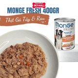 Combo 12 Lon 400G - Pate MONGE Fresh Mix vị - Thịt Heo, Thịt Gà, Gà Tây Và Rau, Thịt Vịt Petmall