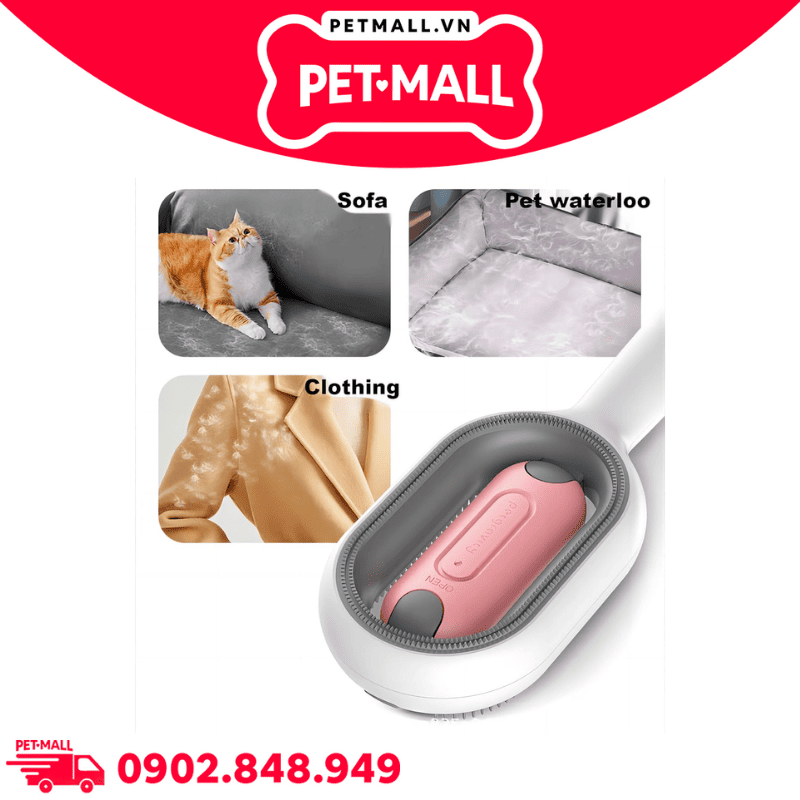 Lược chải lông tích hợp bình chứa nước 2.0 Pet Gravity Pet Grooming brush water tank version for short hair - Dành cho lông ngắn Petmall