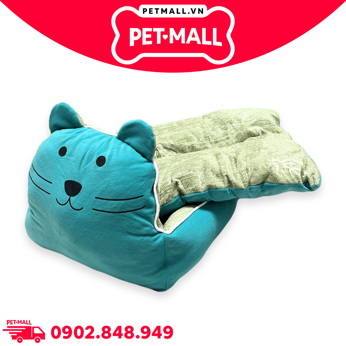 Nệm SONICE Big Bear Pet bed hình gấu size M - 35 x 45 x 14 cm | Màu xanh dương Petmall