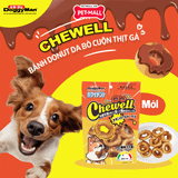 7 Miếng - Xương bánh Donut DoggyMan Chewell 95g - Da bò cuốn thịt gà mini Petmall