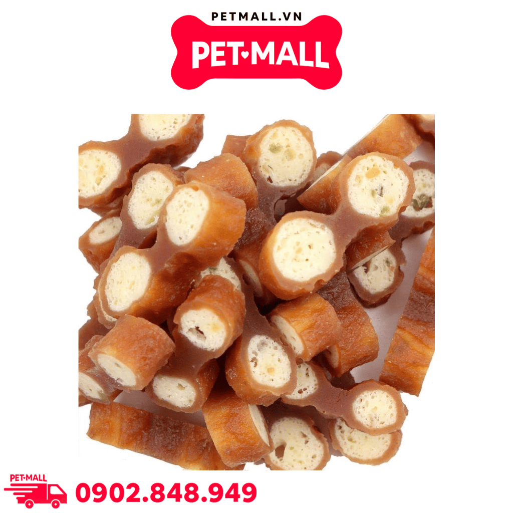Treats gà Doggyman 90g - Thịt gà cuộn bánh rau củ Petmall