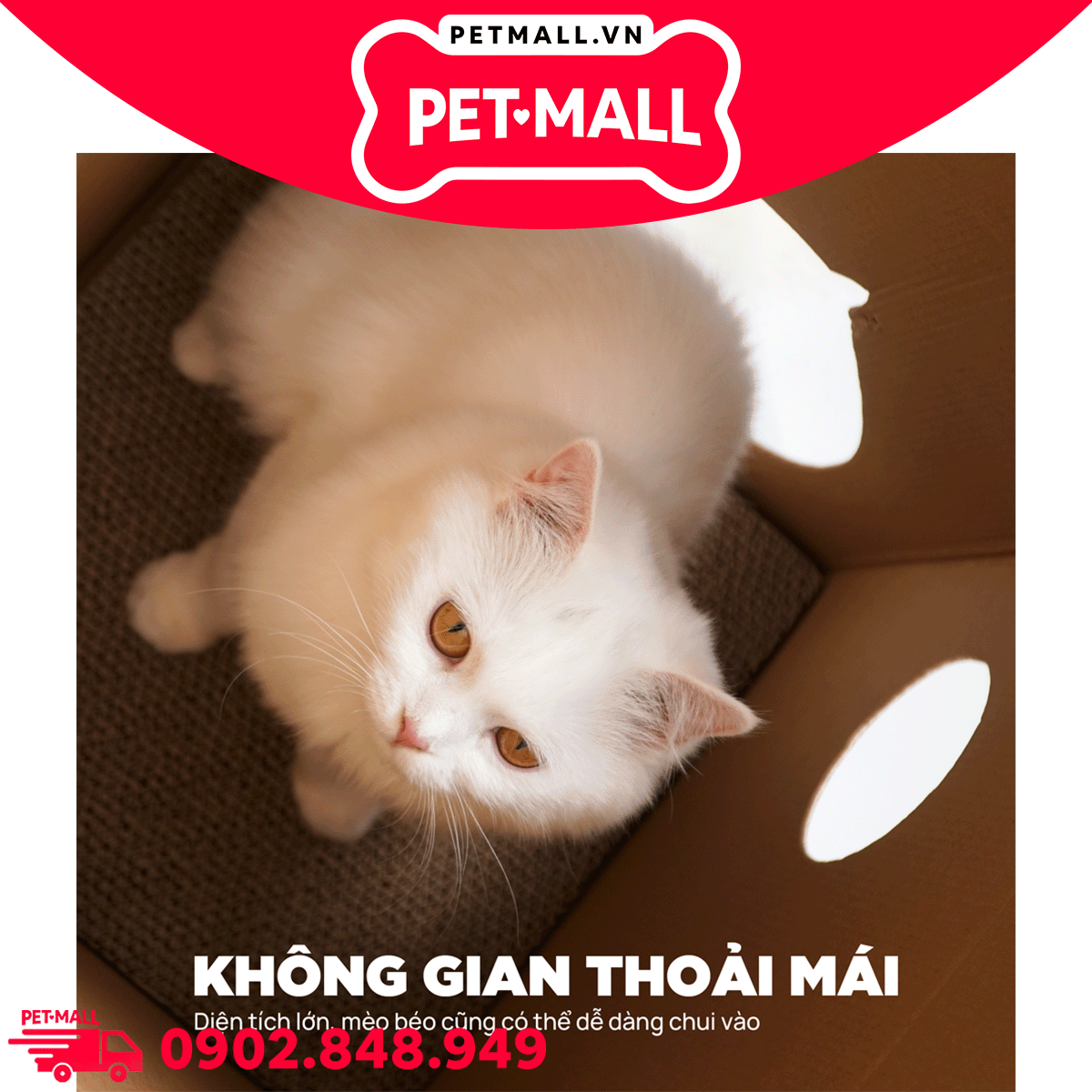 Nhà tích hợp cào móng cho mèo QQ Goat Milk Cat House - Size 55 x 33 x 33 cm Petmall