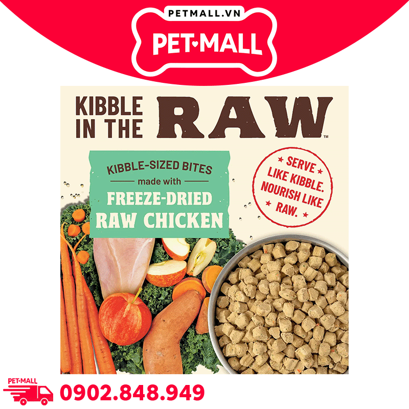 Combo 4 Gói 680G - Thức ăn hạt Raw Primal Kibble từ Thịt Gà tươi cho chó Petmall