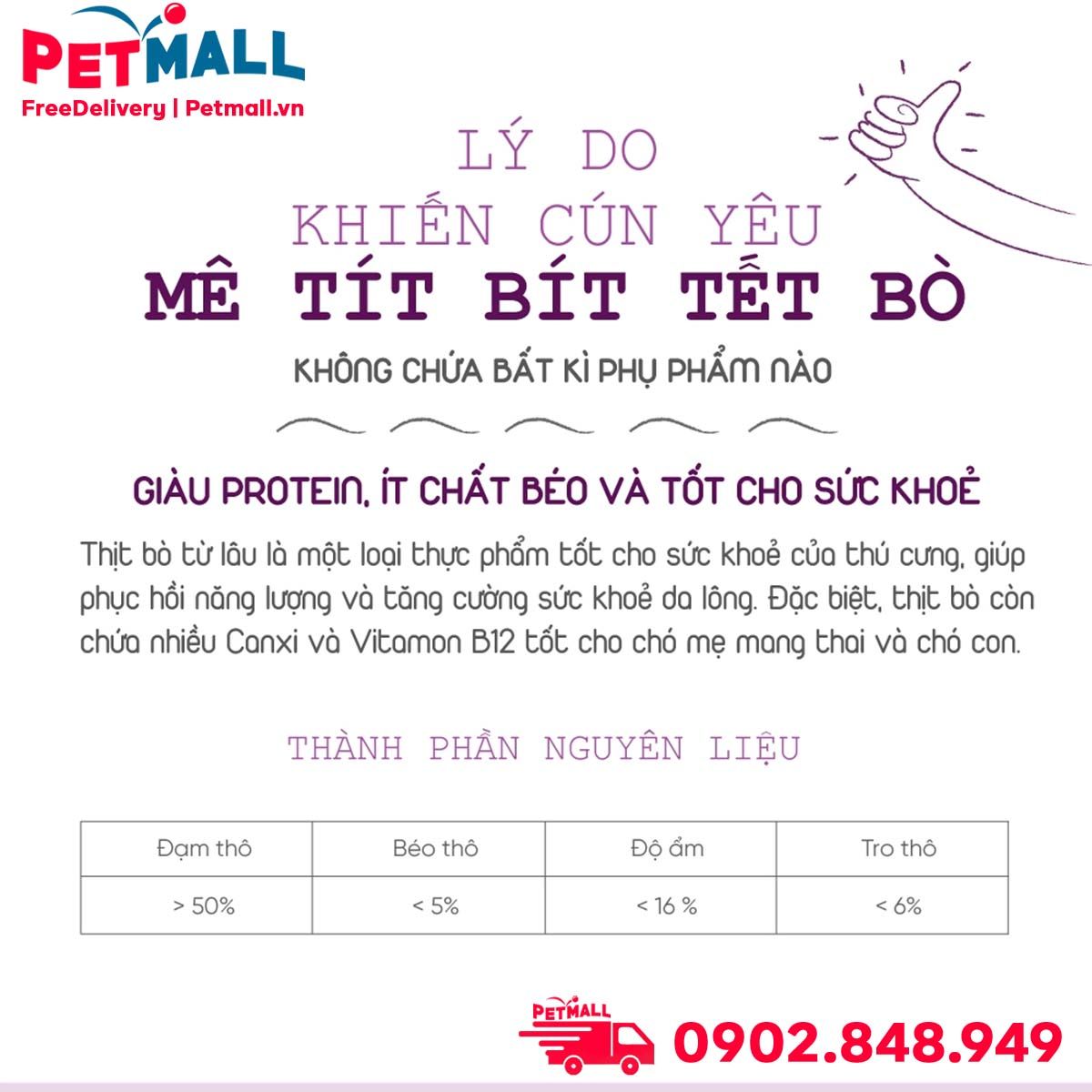 Treats Natural Core Love Meat Beef Cut 160g - Bít Tết Bò Petmall