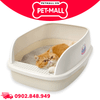 Khay vệ sinh mèo CATIDEA Cat Litter Box Size XL - 63x46x25cm | Màu Trắng Kem - Tặng Kèm Xẻng Petmall