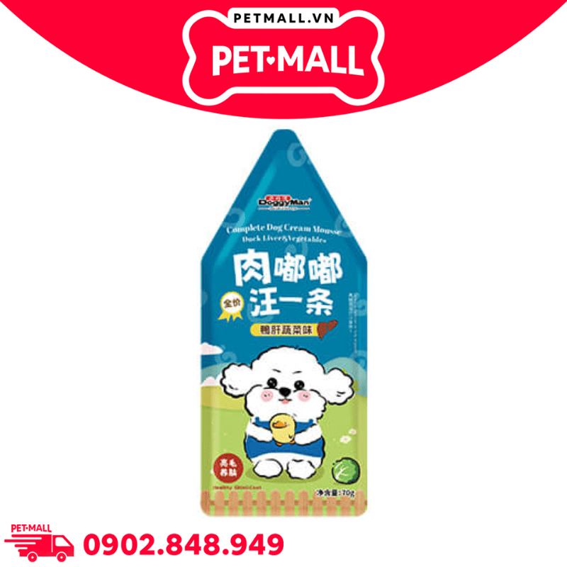 Hộp 12 Gói 70G - Pate DoggyMan sốt kem cho Chó - Mix vị Petmall