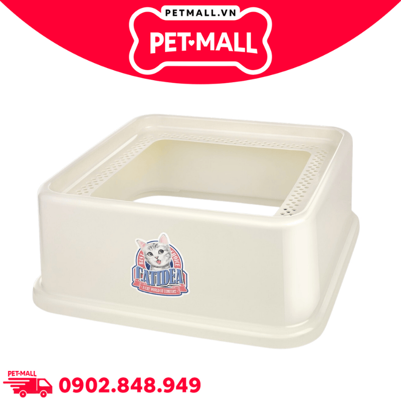 Khay vệ sinh mèo vuông CATIDEA Top Entry Size XL - 44x44x25cm Petmall