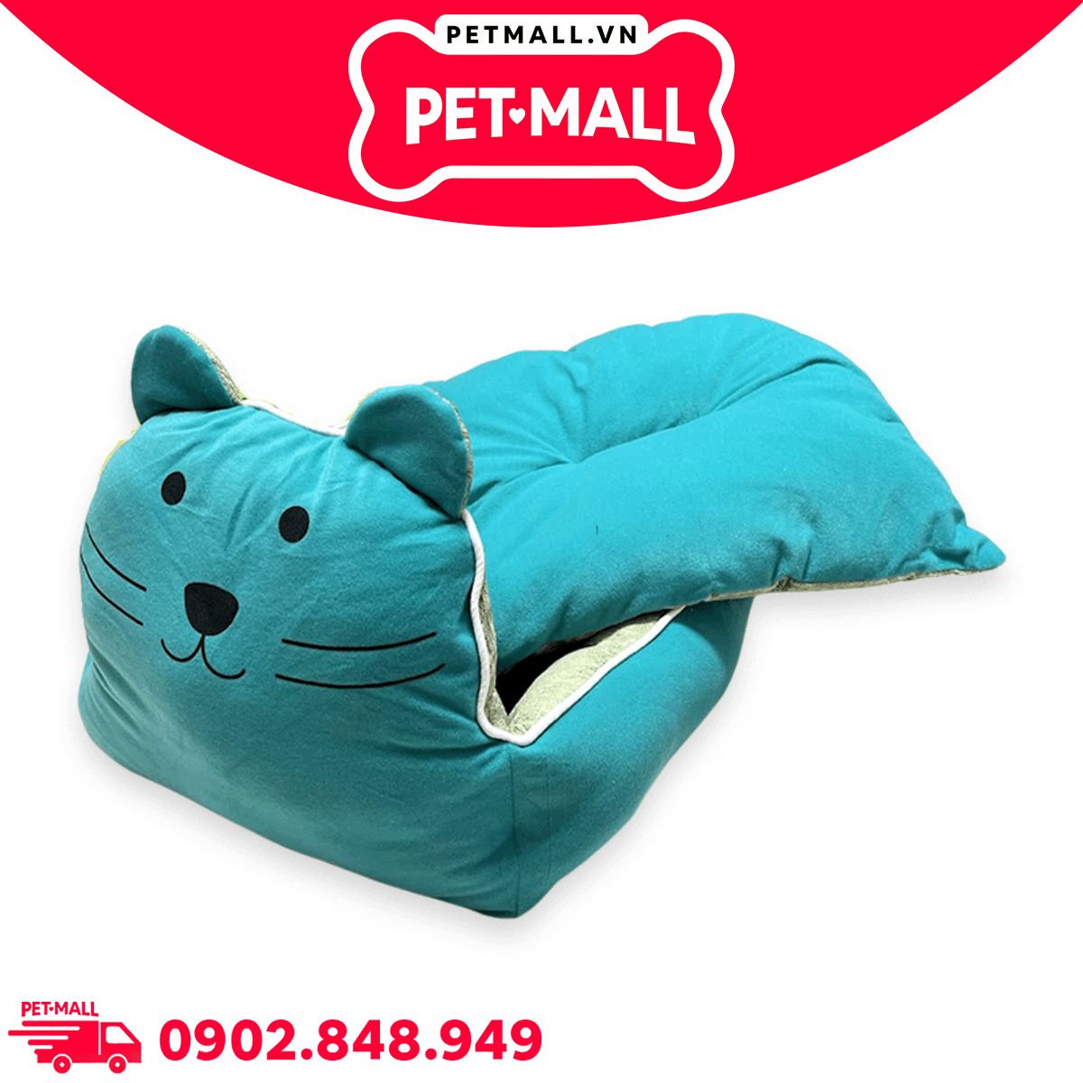 Nệm SONICE Big Bear Pet bed hình gấu size M - 35 x 45 x 14 cm | Màu xanh dương Petmall