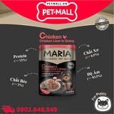 Hộp 12 Gói 70G - Pate chó Maria Chicken and Chicken Liver in Gravy for Puppy - Gà và Gan Gà Petmall