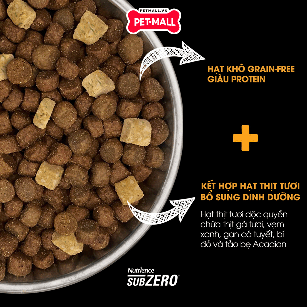 4.5KG Thức ăn chó Nutrience SubZero Small Breed - Vị Gà tây, cá hồi, cá trích và rau củ, cho chó giống nhỏ mọi lứa tuổi Petmall