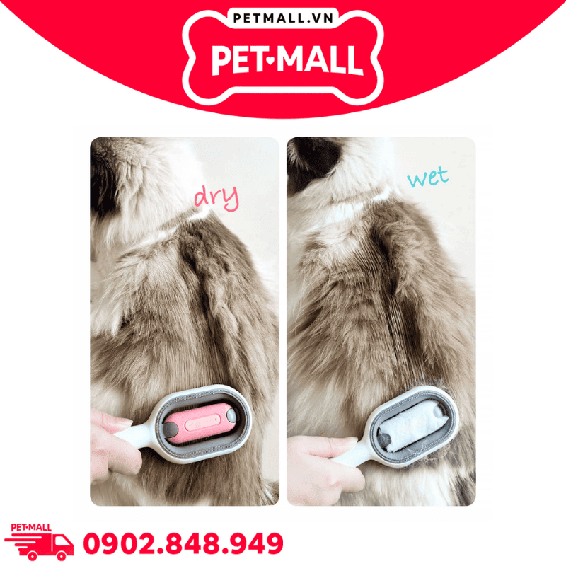 Lược chải lông tích hợp bình chứa nước 2.0 Pet Gravity Pet Grooming brush water tank version for long hair - Dành cho lông dài Petmall