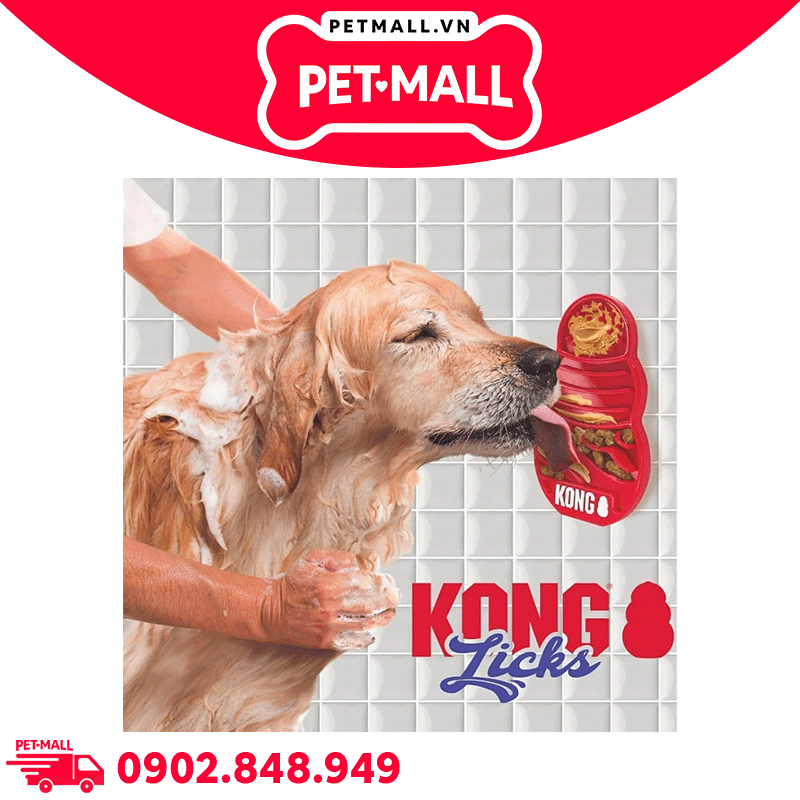 Đồ chơi KONG Licks Treat Dispenser - Tấm liếm dính tường, dùng với sốt thưởng Petmall