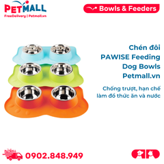 Chén đôi PAWISE Feeding Dog Bowls - Chống trượt, hạn chế làm đổ thức ăn và nước Petmall