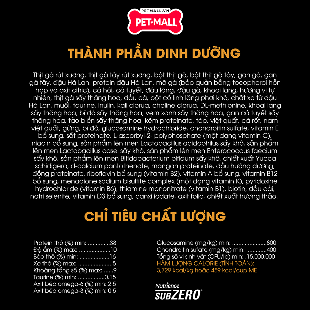 4.5KG Thức ăn chó Nutrience SubZero Small Breed - Vị Gà tây, cá hồi, cá trích và rau củ, cho chó giống nhỏ mọi lứa tuổi Petmall