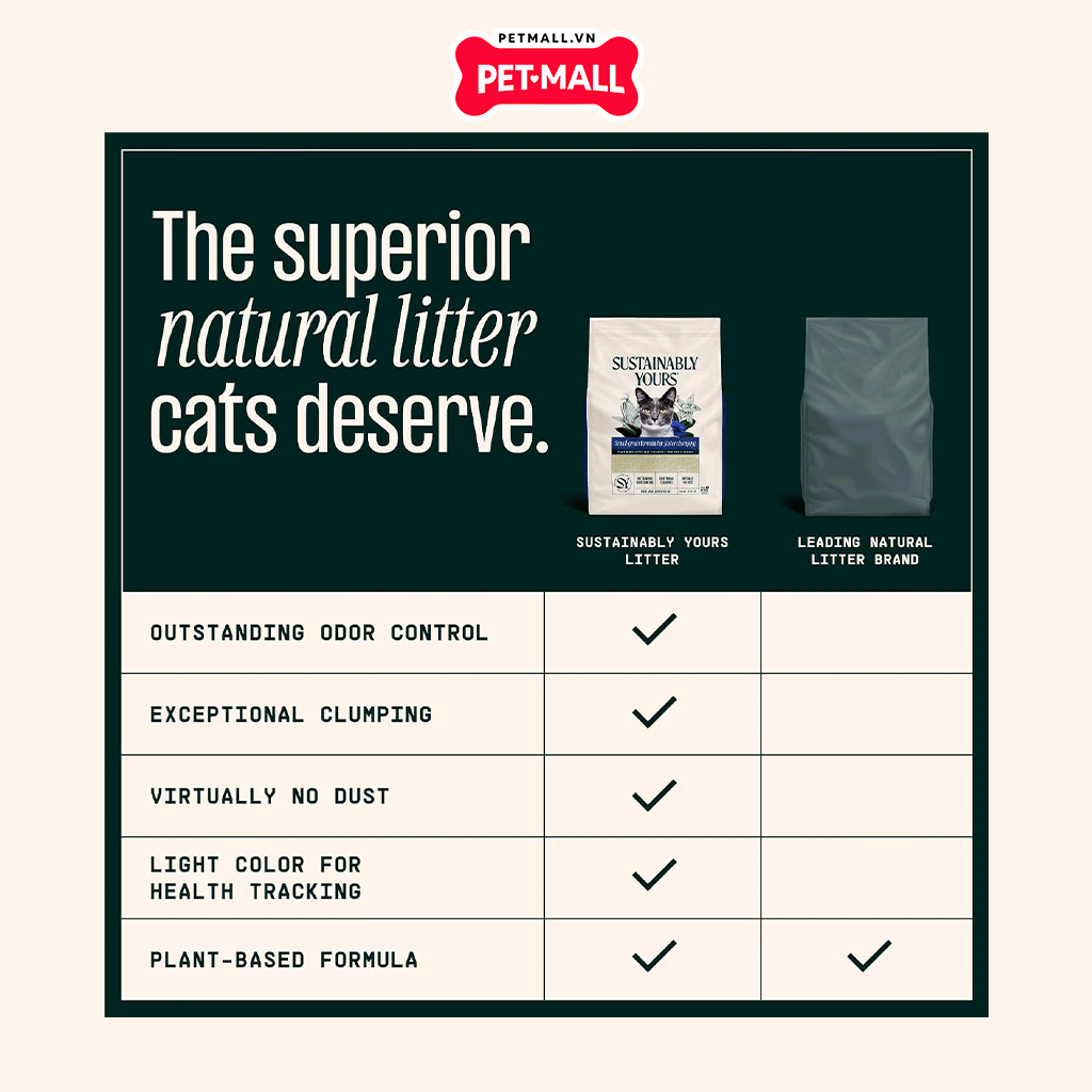 5.9KG - Cát vệ sinh hữu cơ hạt mịn Petfive Sustainably Yours Petmall