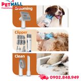 Máy cắt tỉa và hút lông thú cưng Oneisall Pet Grooming Kit & Vacuum LM2 7in1 Petmall