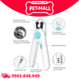 Kềm cắt móng Pet Gravity LED mini Nail clipper - Màu xanh dương bản Pro Petmall