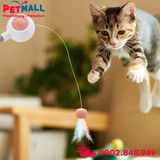 Đồ chơi Pet Gravity Laser 2in1 Retractable Cat Wand Toys Blue Color Size 21cm - Màu Xanh, cần câu lông vũ kèm laser cho Mèo Petmall