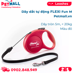 Dây dắt tự động FLEXI Fun M (Dây tròn 5m, < 20kg) - Màu đỏ Petmall