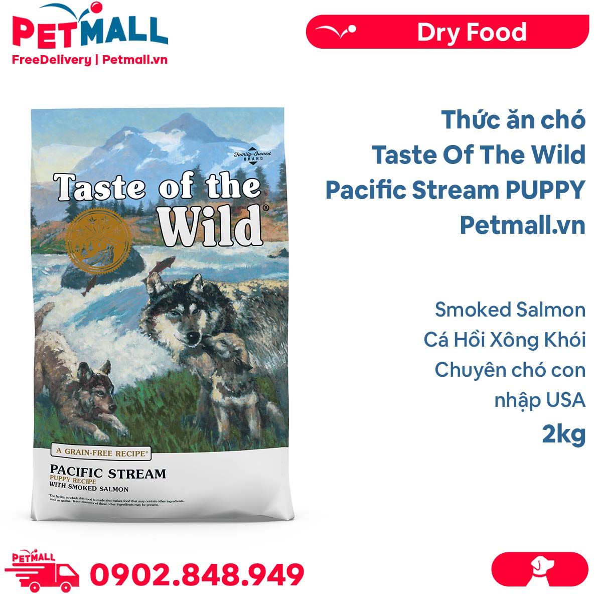 Th c n ch Taste Of The Wild Pacific Stream PUPPY 2kg Smoked