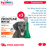 Hộp 3 tuýp - Nhỏ gáy trị ve FrontLin.e Plus 0.67ml - Dành cho chó <10kg Petmall