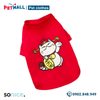 Áo tết SONICE T-Shirt - Thêu Mèo Thần Tài Cát Lộc màu Đỏ Petmall