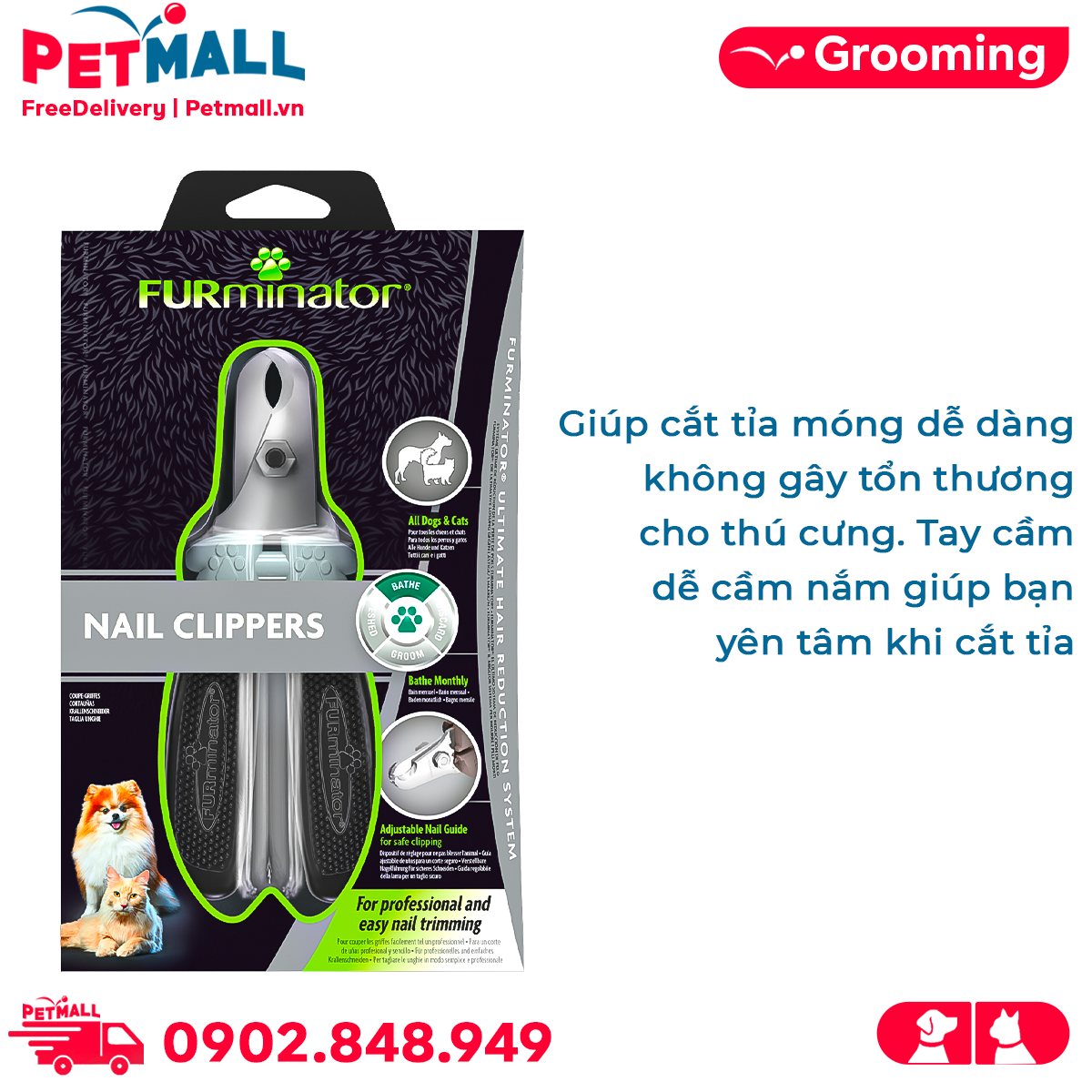Kềm cắt móng Furminator Nail Clippers for Dogs & Cats Dành cho chó m