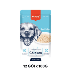 Hộp 12 Gói 100G - Pate chó WANPY Super Premium Chicken - Thịt Gà Petmall