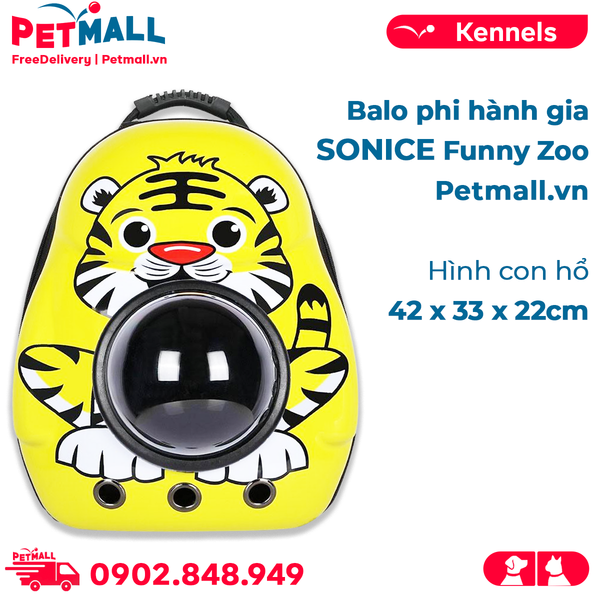 Balo vận chuyển phi hành gia SONICE Funny Zoo size 42x33x22cm - Hình con hổ Petmall