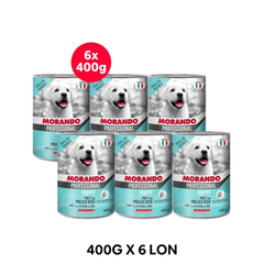 Combo Pate chó Morando Chicken & Rice for Puppy 400g - 6 lon - Vị Thịt Gà và Gạo, dành cho chó con Petmall