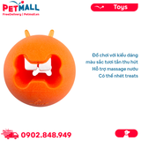 Đồ chơi ROGZ Fred Gum Massaging Treat Ball Medium Size | Orange Color - Màu cam, hỗ trợ massage nướu, có thể nhét treats Petmall