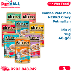 Combo 48 Gói 70g - Pate mèo NEKKO Gravy - Mix vị Petmall