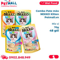 Combo 48 Gói 70g - Pate mèo NEKKO Kitten - Mix vị Petmall