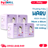 Combo Tấm lót vệ sinh HARU Potty Pads 76cm x 60cm - 120 miếng nhập Hàn Quốc Petmall
