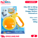 Dây dắt tự động DoggyMan Doggy Walker size L - 30kg | 5m - Màu cam Petmall