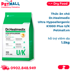 1.5KG - Thức ăn chó Dr Healmedix Ultra Hypoallergenic K1000 Plus U/K - hỗ trợ viêm da Petmall