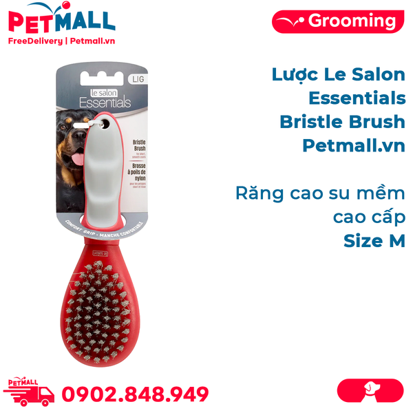 Lược Le Salon Essentials Bristle Brush size M - Răng nylon mềm, hỗ trợ lấy lông chết Petmall