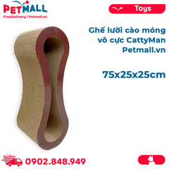 Ghế lười cào móng vô cực CattyMan size 75x25x25cm Petmall