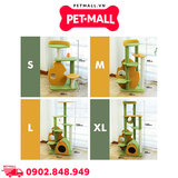 Trụ cào SONICE Yellow and Green Cat Tree Scratcher Toys Size 46 x 36 x 75 cm - 4 tầng màu xanh, vàng Petmall