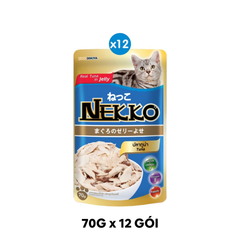 Hộp 12 Gói 70g - Pate mèo NEKKO Jelly Tuna - Cá ngừ Petmall