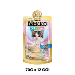 Hộp 12 Gói 70g - Pate mèo NEKKO KITTEN Tuna - Cá ngừ Petmall