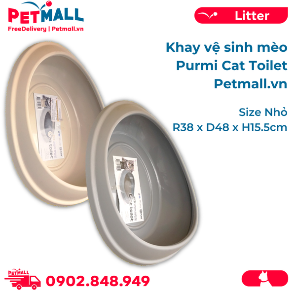 Khay vệ sinh mèo Purmi Cat Toilet size Nhỏ Size 38x48xH15.5cm - Petmall