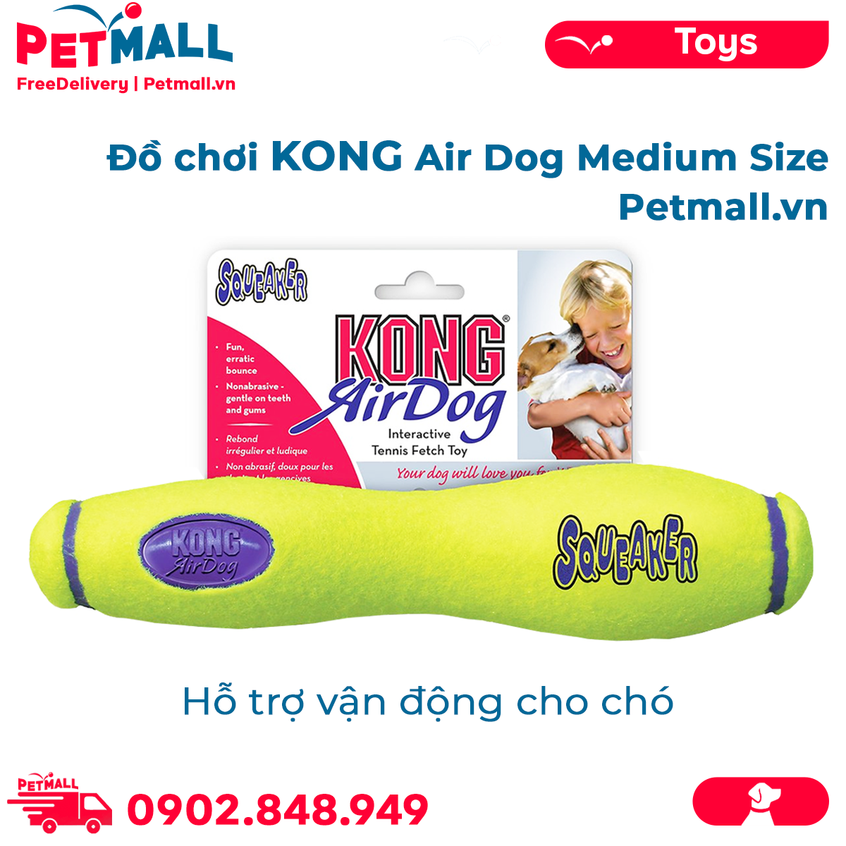 Đồ chơi KONG Air Dog Medium Size Hỗ trợ vận động cho chó Petmall