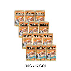 Hộp 12 Gói 70g - Pate mèo NEKKO GRAVY Tuna & Katsuobushi - Cá ngừ và Cá bào Petmall