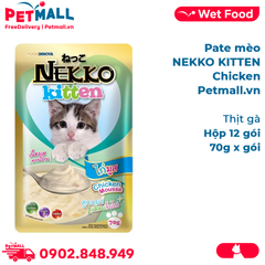 Hộp 12 Gói 70g - Pate mèo NEKKO KITTEN Chicken - Thịt gà Petmall