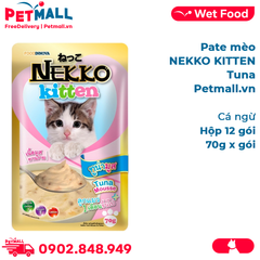 Hộp 12 Gói 70g - Pate mèo NEKKO KITTEN Tuna - Cá ngừ Petmall